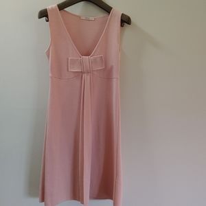 VALENTINO RED Wool & Silk Ballerina Pink Midi Dress with Bow